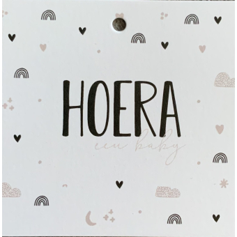 Mini kaartje | Hoera een baby | vierkant