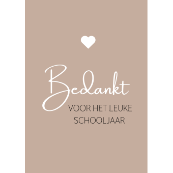 Postkaart | Bedankt voor het leuke schooljaar | Beige