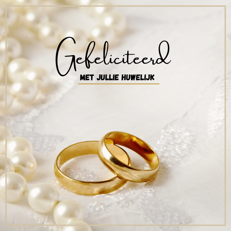 Wenskaart | Gefeliciteerd huwelijk | Trouwringen