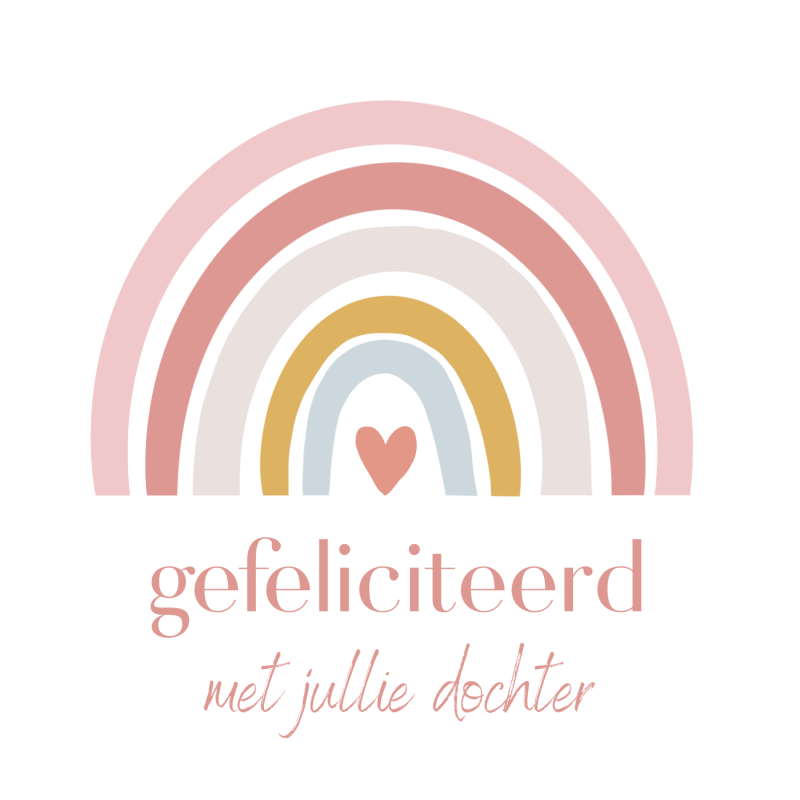 Wenskaart | Gefeliciteerd met jullie dochter | regenboog