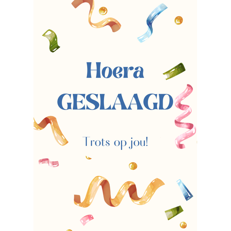 Postkaart | Hoera Geslaagd. Trots op jou