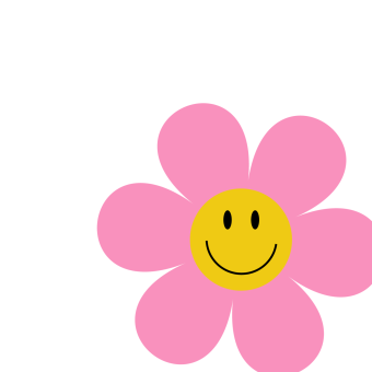 Wenskaart | smiley roze bloem