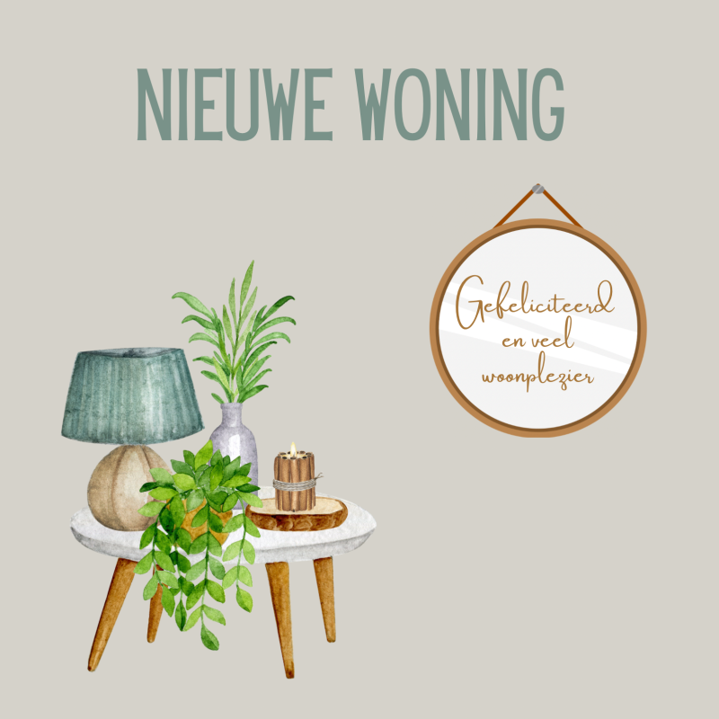 Wenskaart | Nieuwe woning | veel woonplezier 