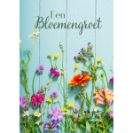 Postkaart | Een bloemengroet | Liggende bloemen