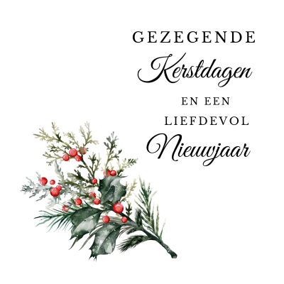 Wenskaart | Gezegende Kerstdagen en een liefdevol nieuwjaar | tak