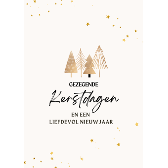 Postkaart | Gezegende Kerstdagen en een liefdevol nieuwjaar | kerstbomen