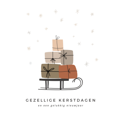 Postkaart | Gezellige kerstdagen en een gelukkig nieuwjaar | slee