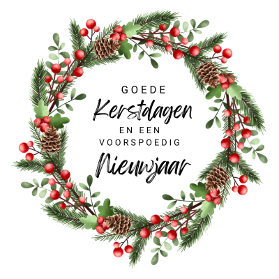 Wenskaart | Goede Kerstdagen en een voorspoedig nieuwjaar | krans