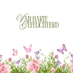 Wenskaart | Van harte gefeliciteerd | Bloemen met vlinders