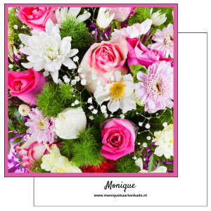 Wenskaart | Roze bloemen