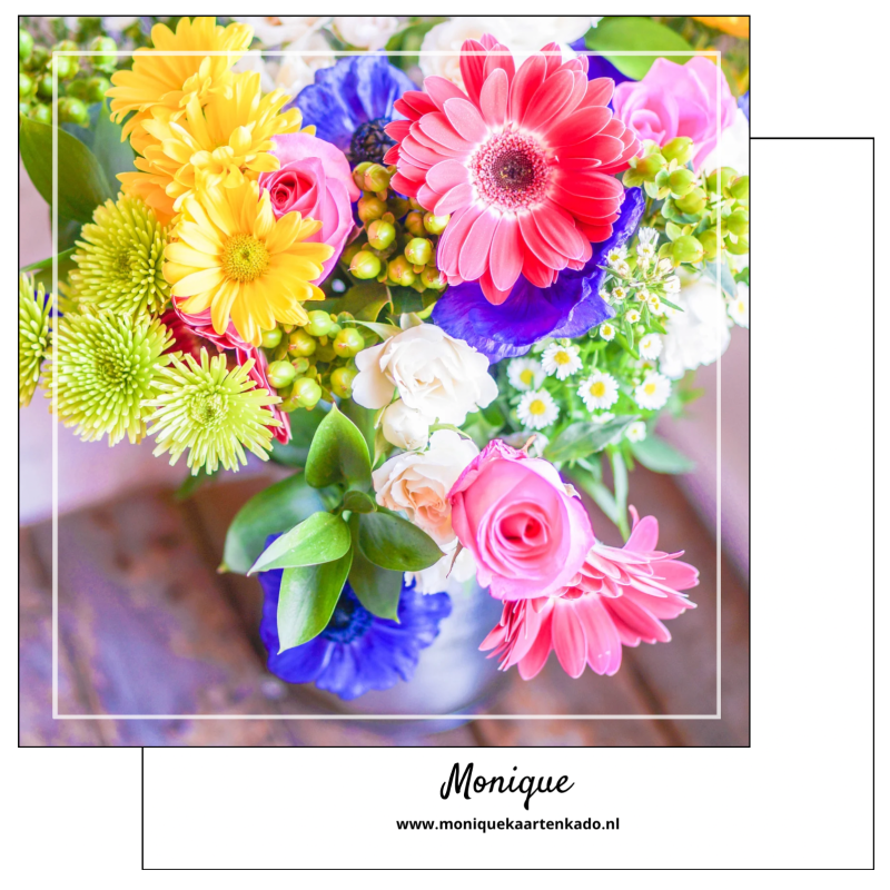 Wenskaart |  Blanco | Fleurig boeket