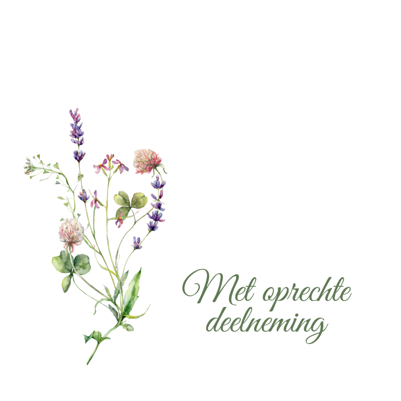 Wenskaart | Met oprechte deelneming | Gekleurde bloementak