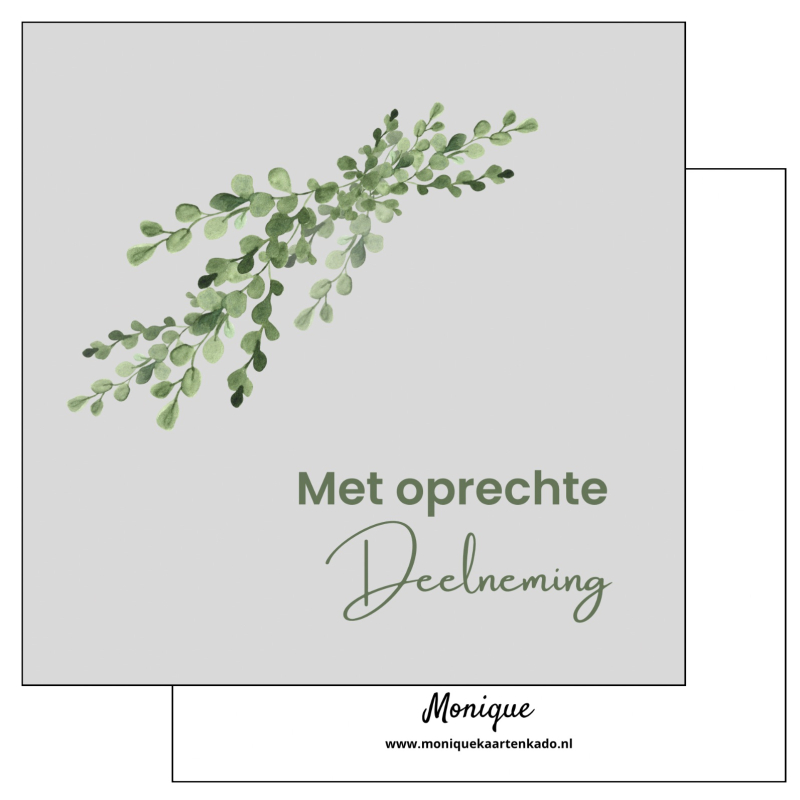 Wenskaart | Met oprechte deelneming | Groene takken