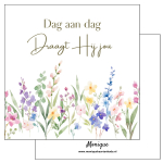 Wenskaart | Dag aan dag draagt Hij jou | Bloemenrand