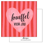 Wenskaart | Knuffel voor jou | Roze hart