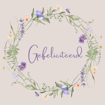 Wenskaart | Gefeliciteerd | ring bloemen