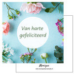 Wenskaart | Van harte gefeliciteerd | Bloemen