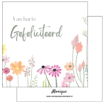 Wenskaart | Van harte gefeliciteerd | aquarel bloemen