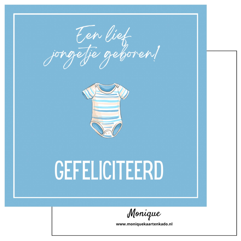Wenskaart | Een lief jongetje geboren | Romper