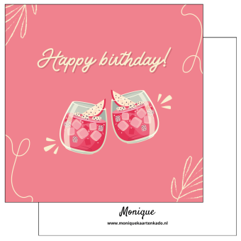 Wenskaart | Happy Birthday | cocktails