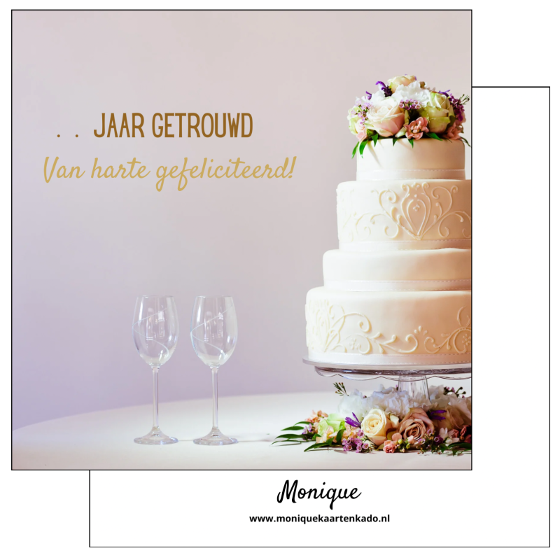 Wenskaart | …. jaar getrouwd | taart