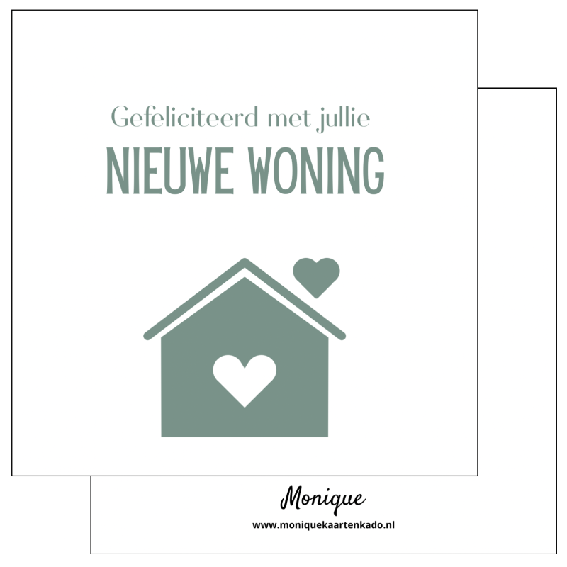 Wenskaart | Nieuwe woning | Huisje groen