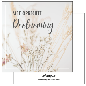 Wenskaart | Met oprechte deelneming | Droogbloemen