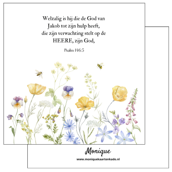 Wenskaart | Welzalig is hij die de God … | Psalm 146:5