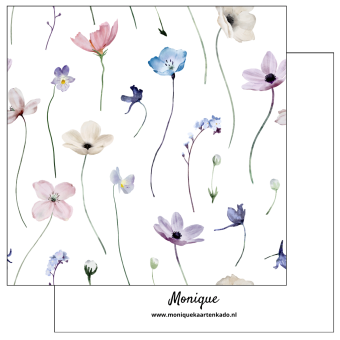 Wenskaart |  Blanco | Vedbloemen paars