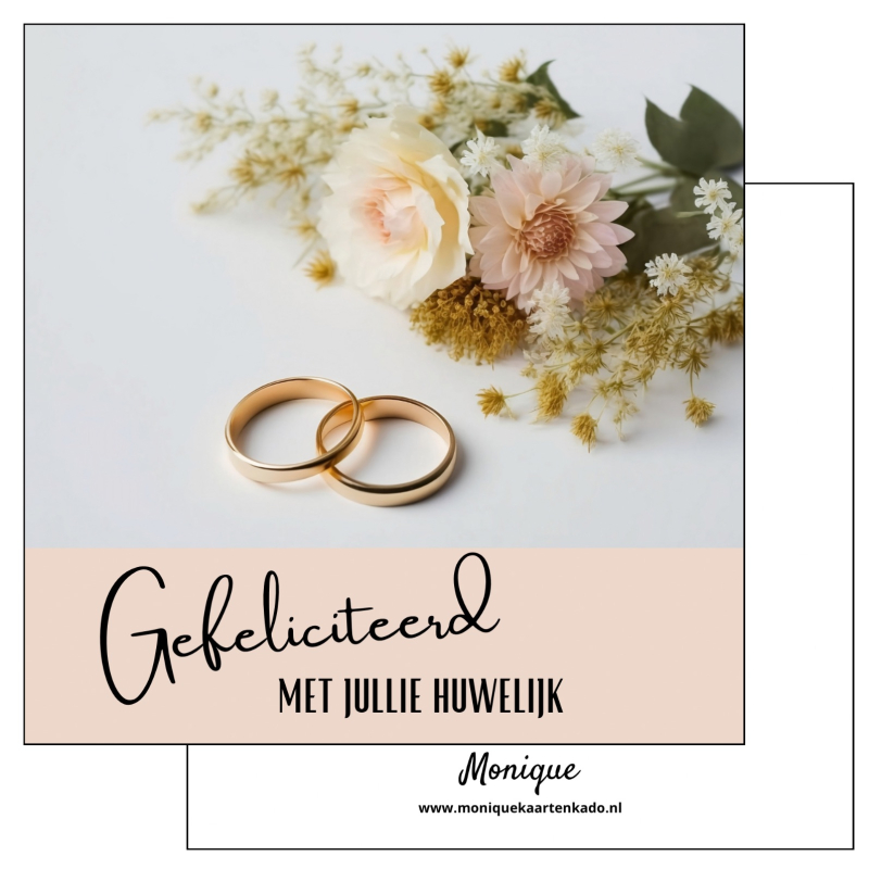 Wenskaart | Gefeliciteerd met jullie huwelijk | Trouwringen