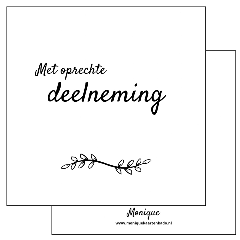 Wenskaart | Met oprechte deelneming | Eenvoudige tak