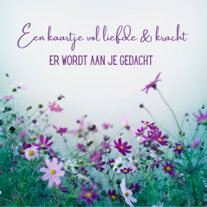 Wenskaart | Liefde en kracht | paarse bloemen