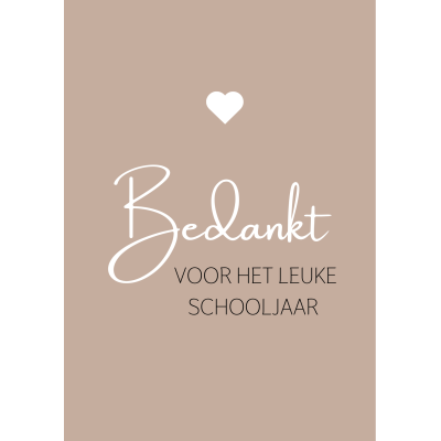 Postkaart | Bedankt voor het leuke schooljaar | Beige