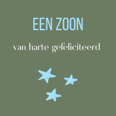 Wenskaart | een zoon | blauwe sterren