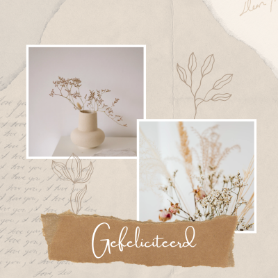 Wenskaart | gefeliciteerd | naturel