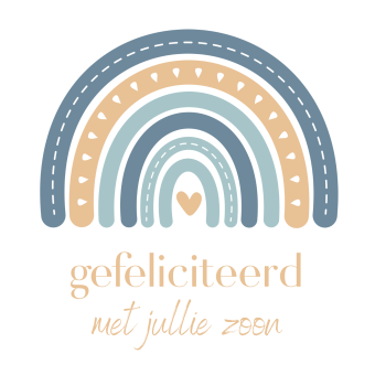 Wenskaart | Gefeliciteerd met jullie zoon | regenboog 