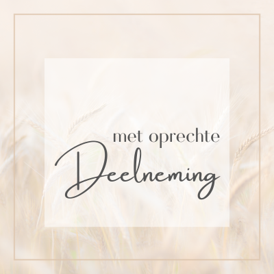 Wenskaart | Met oprechte deelneming | Aren