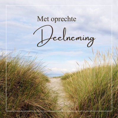 Wenskaart | Met oprechte deelneming | Duinen kleur