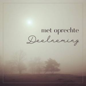 Wenskaart | Met oprechte deelneming | Bomen mist