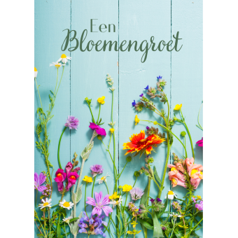 Postkaart | Een bloemengroet | Liggende bloemen