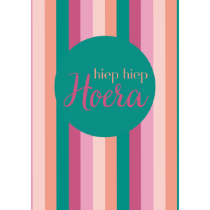 Postkaart | Hiep hiep hoera | vrolijke strepen Postkaart | Hiep hiep hoera | vrolijke strepen