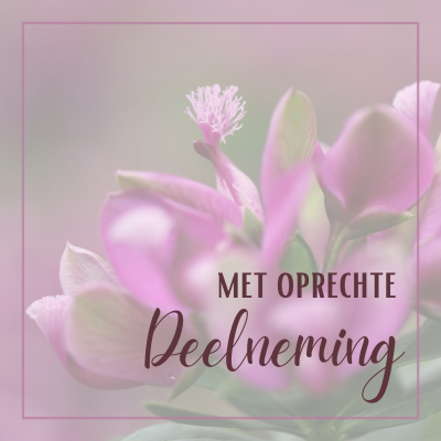 Wenskaart | Met oprechte deelneming | paarse bloem