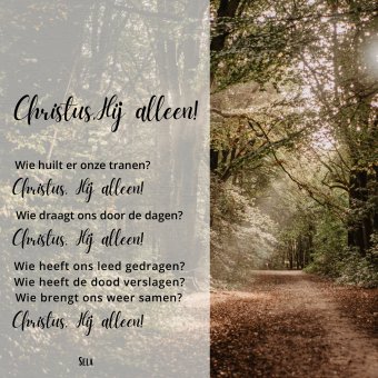Christelijke wenskaart | Christus, Hij alleen (tekst van Sela)