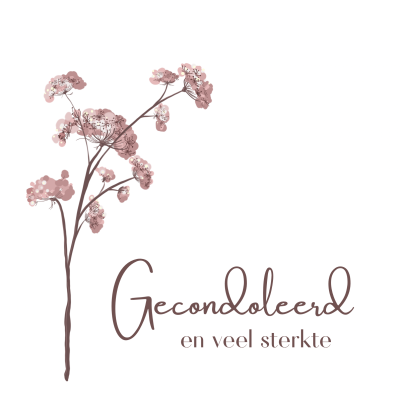 Wenskaart | Gecondoleerd en veel sterkte | roze tak