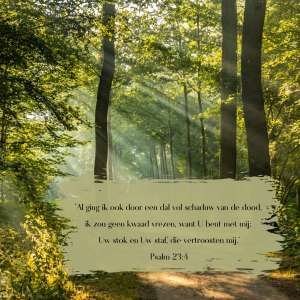 Wenskaart | U bent met mij | Psalm 23