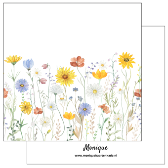 Wenskaart |  Blanco | Veldbloemen