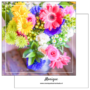 Wenskaart |  Blanco | Fleurig boeket