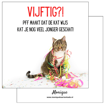 Wenskaart | 50 jaar | Kat