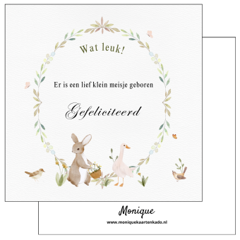 Wenskaart | Er is een lief klein meisje geboren