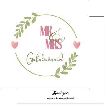 Wenskaart | Mr & Mrs | ring takjes